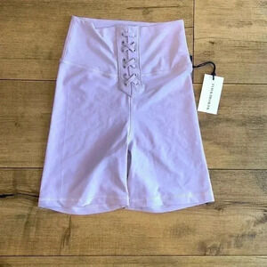 We Wore What Lace Up Biker Shorts